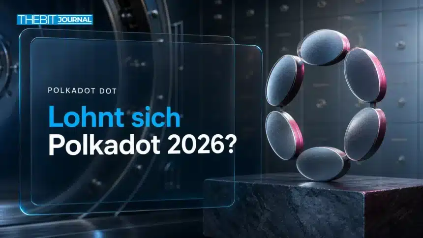 Polkadot-Skulptur aus gebürstetem Metall in einem Tresorraum zur Frage, lohnt sich Polkadot 2026