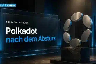 Polkadot-Skulptur aus gebürstetem Metall als Symbolbild zur Polkadot Prognose 2030