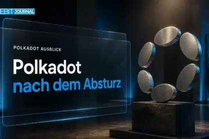 Polkadot-Skulptur aus gebürstetem Metall als Symbolbild zur Polkadot Prognose 2030