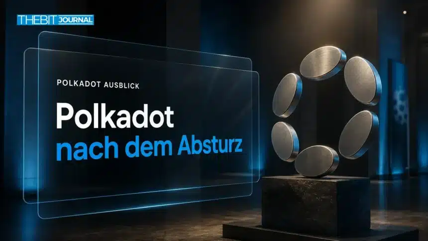 Polkadot Prognose 2030: DOT-Szenarien, Kursmarken und Risiken ab 2026 7 Polkadot-Skulptur aus gebürstetem Metall als Symbolbild zur Polkadot Prognose 2030