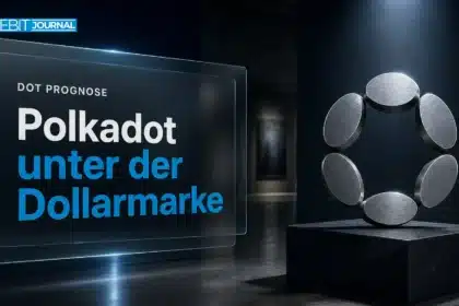 Polkadot-Skulptur aus gebürstetem Metall in einer dunklen Galerie zur Polkadot Prognose 2026