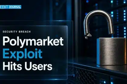 Cut padlock on a server rack illustrating the Polymarket exploit and third-party provider breach