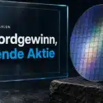 Siliziumwafer auf Steinsockel als Symbol für die Samsung Aktie, die trotz Rekordgewinn im Chipgeschäft fällt