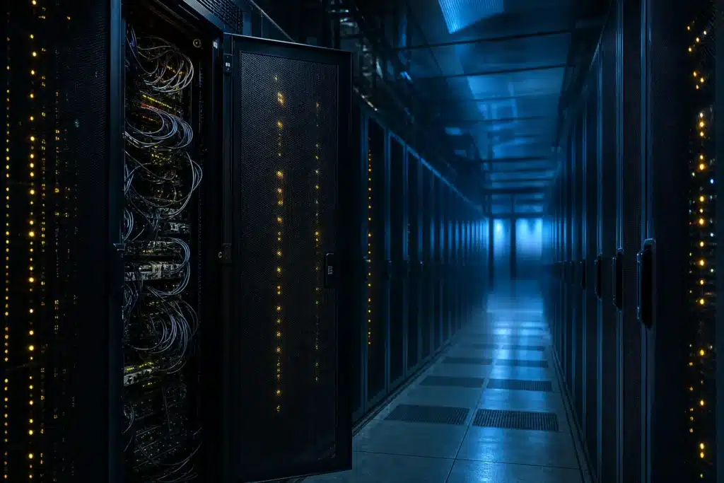 Crypto Liquidations Hit $628 Million in an Hour on Binance Hack Fears 8 Server room aisle with red status lights evoking a hot wallet security incident