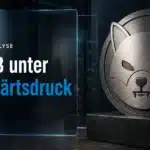 Shiba Inu Kurs im Fokus: Stahlemblem eines Shiba Inu in einem schwach beleuchteten Analysebüro