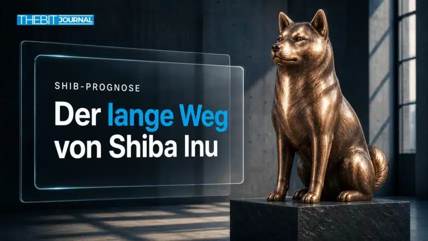 Shiba Inu Prognose 2030: SHIB-Szenarien ab 2026, Marken und Risiken 7 Kupferne Shiba-Inu-Skulptur in einer dunklen Galerie als Motiv zur Shiba Inu Prognose 2030