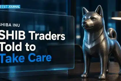 Metal Shiba Inu sculpture on a night trading desk after the Shiba Inu liquidation wave