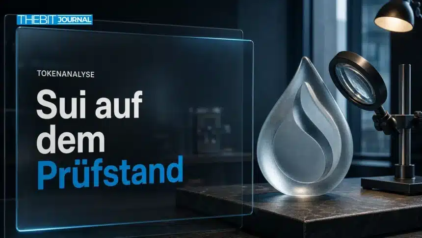 Sui kaufen? Was Kursdaten und Risiken 2026 tatsächlich zeigen 7 Sui kaufen im Faktencheck: Eine blaue Glastropfen-Skulptur unter einer Prüflinse