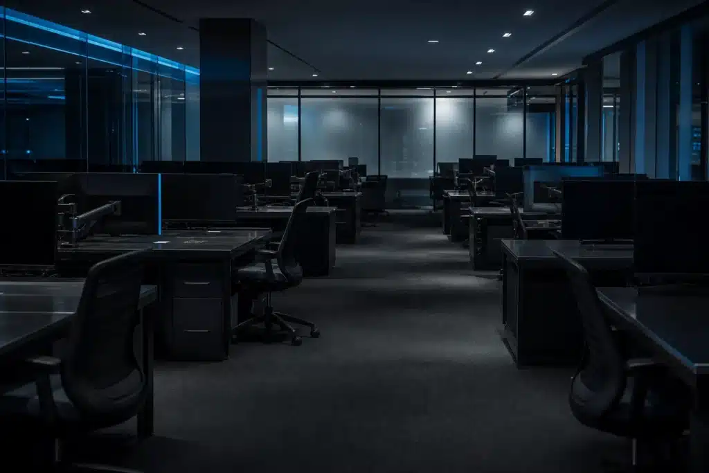 Bitcoin Price Rebound Signs Emerge as Binance Hack Liquidations Hit $1.6B 9 Empty trading floor at night after heavy crypto liquidations following the Binance hack