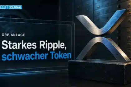 Metallenes XRP-Symbol in einem Banktresor zur Frage: Lohnt sich XRP 2026?