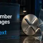 XRP price analysis illustrated by a metal XRP emblem reflected through an optical prism